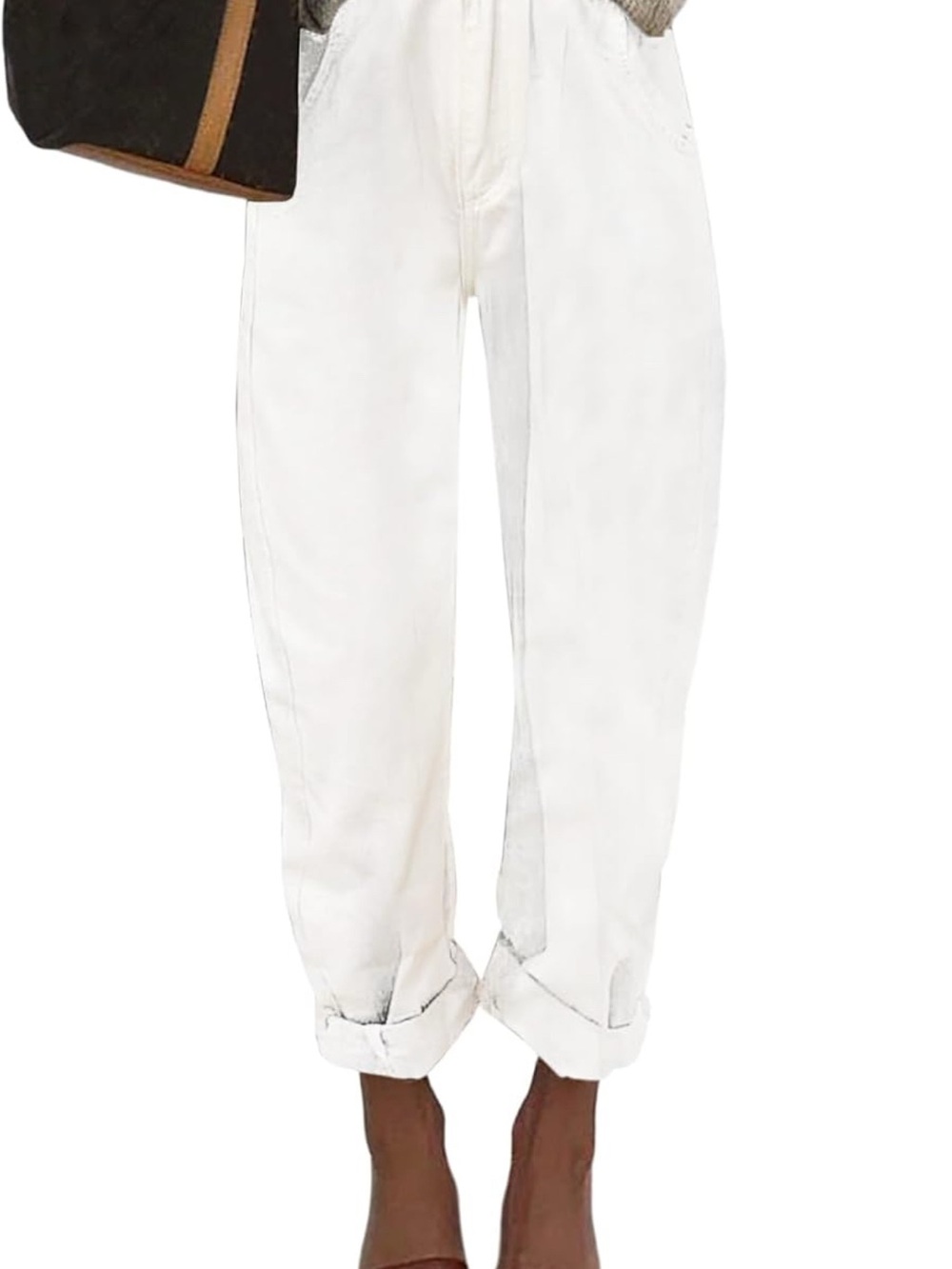White High-Waist Relaxed Fit Women's Jeans